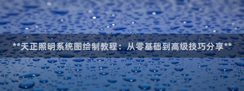 千亿国际手机新版app:**天正照明系统图绘制教程:从零基础到高级技巧分享**